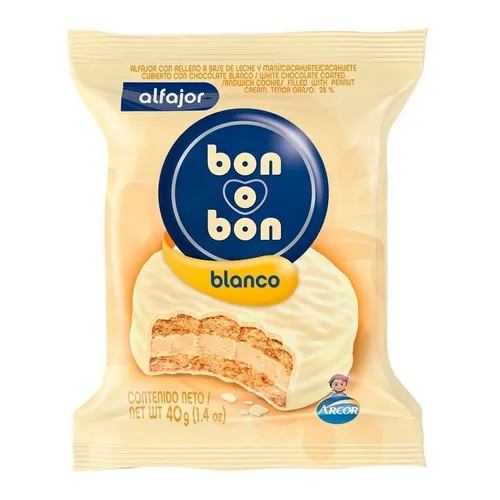 ALFAJOR BOB BLANCO X 40 GR ALFAJOR BOB BLANCO X 40 GR - Imagen 1