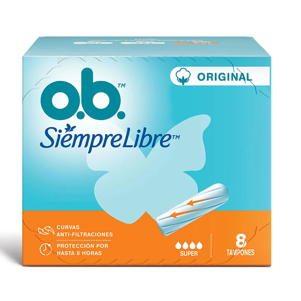 tampones OB super x 8u TAMPONES OB SIEMPRE LIBRE SUPER X 8 U - Imagen 1