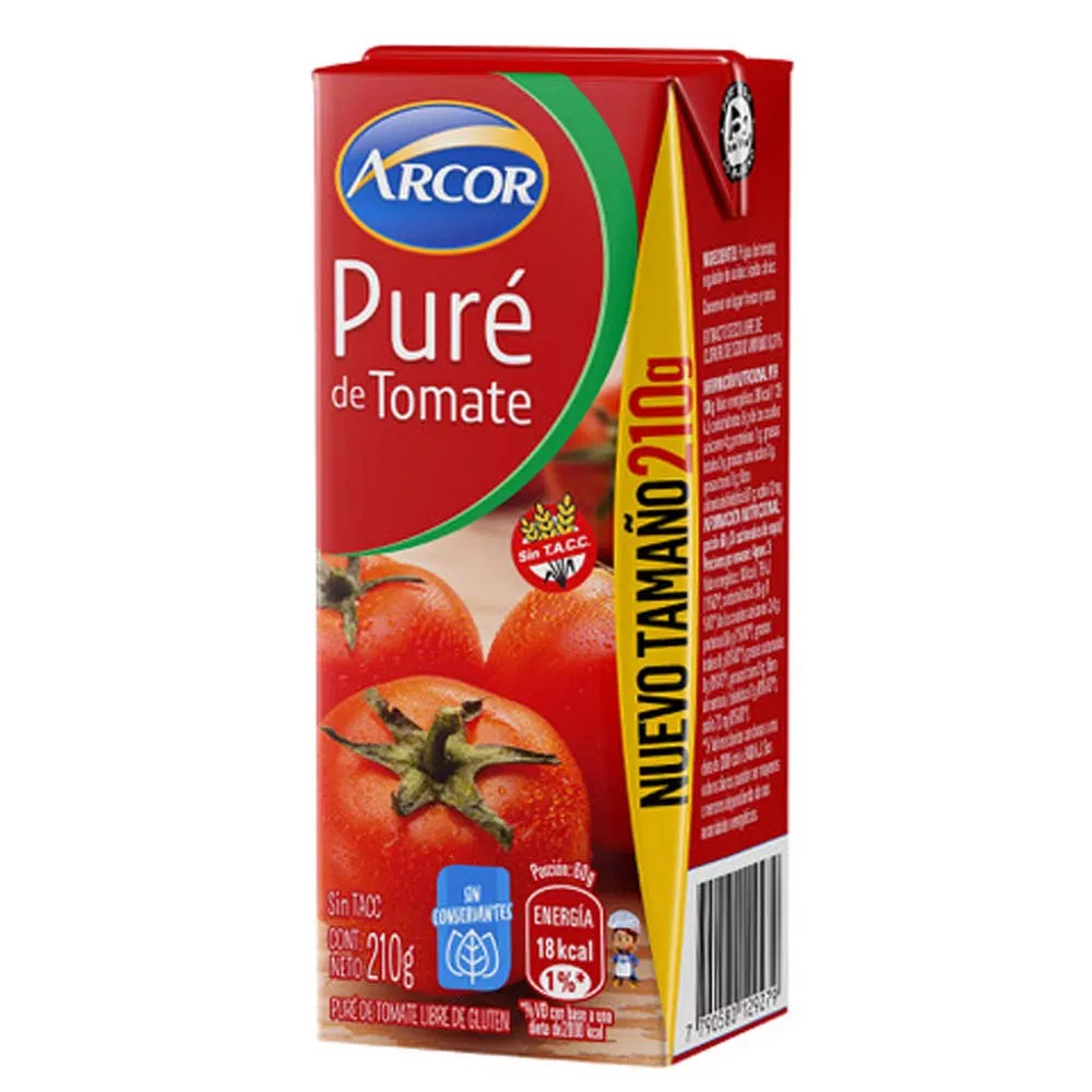 Pure de Tomate ARCOR x 210gr Pure de Tomate ARCOR x 210gr - Imagen 1