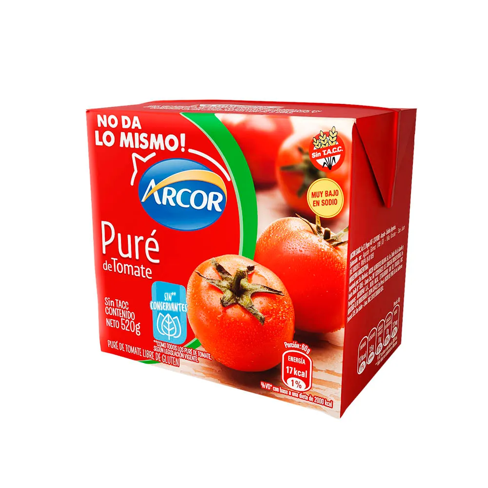 Pure de Tomate ARCOR x 520g Pure de Tomate ARCOR x 520g - Imagen 1